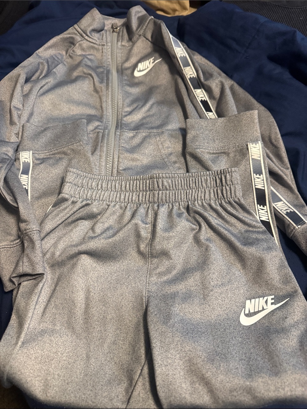 Nike Kids Gray Two-Piece Track Jacket & Sweatpants Set
